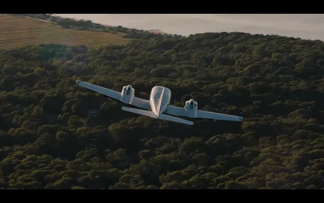Airplane Over Forest Landscape, photographic, earthy