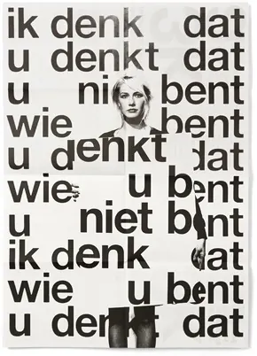 Typography Collage Portrait, brutalist, monochrome, monochrome