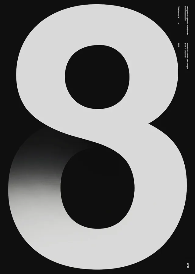Number 8 Graphic Design, minimal, swiss, monochrome