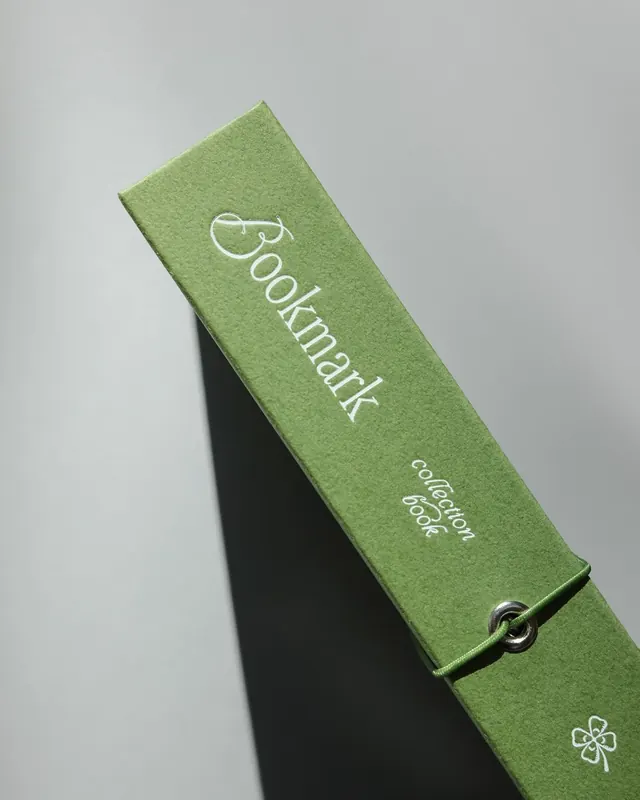 Minimalist bookmark with line-art icon, minimal, line-art, earthy