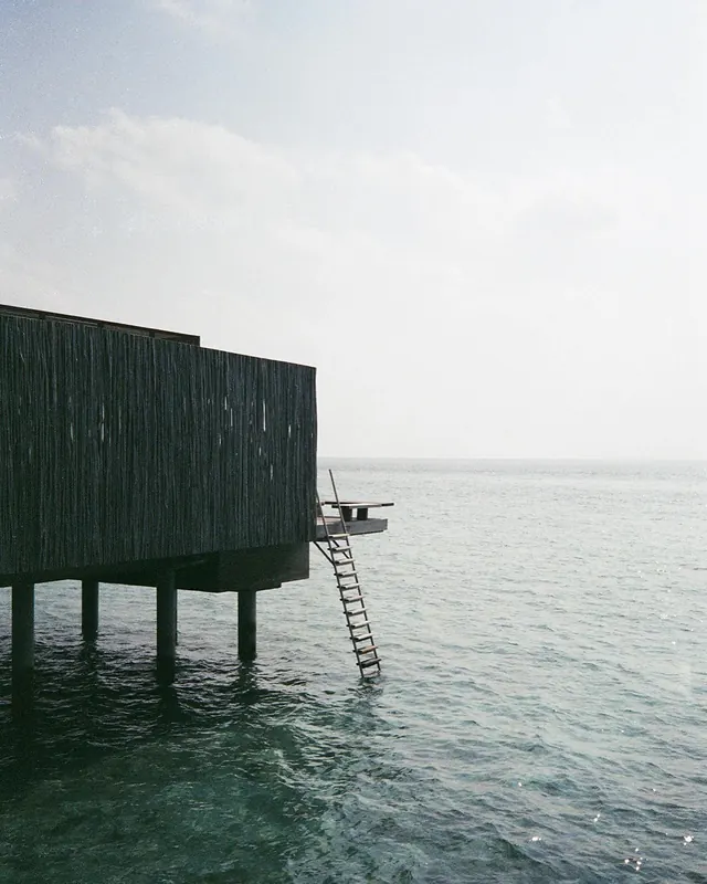 Wooden Pier Over Water, minimal, photographic, muted
