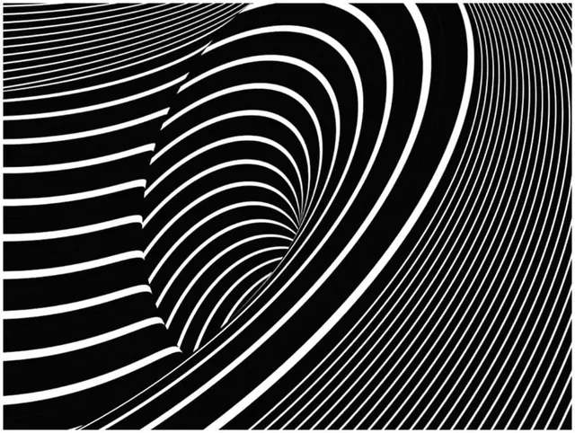 Concentric Tunnel Pattern, minimal, geometric, monochrome