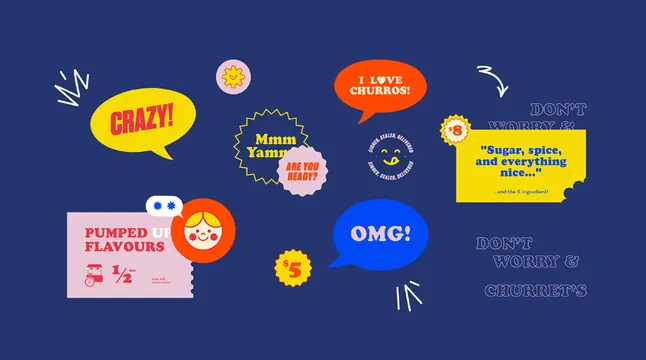 Playful retro abstract graphic, playful, retro, dark