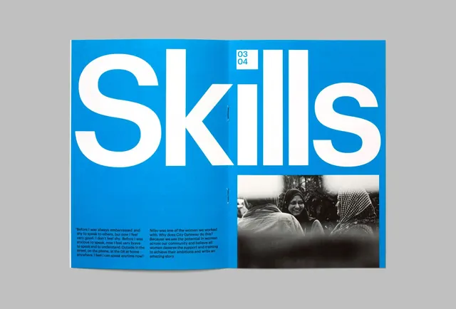 Skills Magazine Cover, swiss, editorial, high-contrast