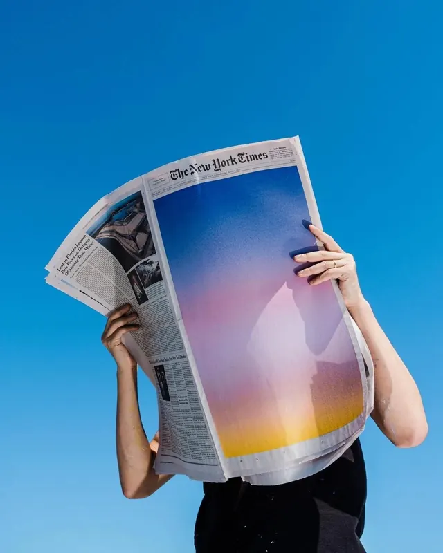 New York Times Newspaper Mockup, editorial, minimal, vibrant