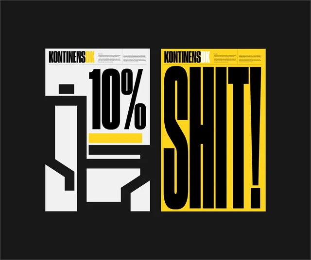 Kontinis Typography and Layout Study, swiss, brutalist, high-contrast