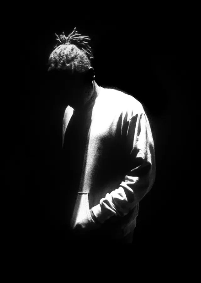 High-Contrast Portrait, monochrome, photographic, monochrome