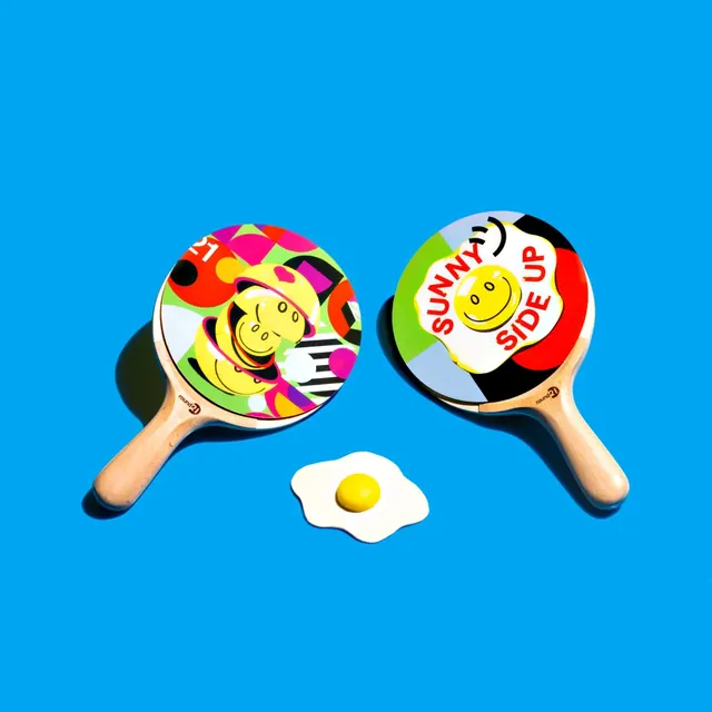 Illustrated Frying Pan and Egg Graphic, playful, illustrated, vibrant