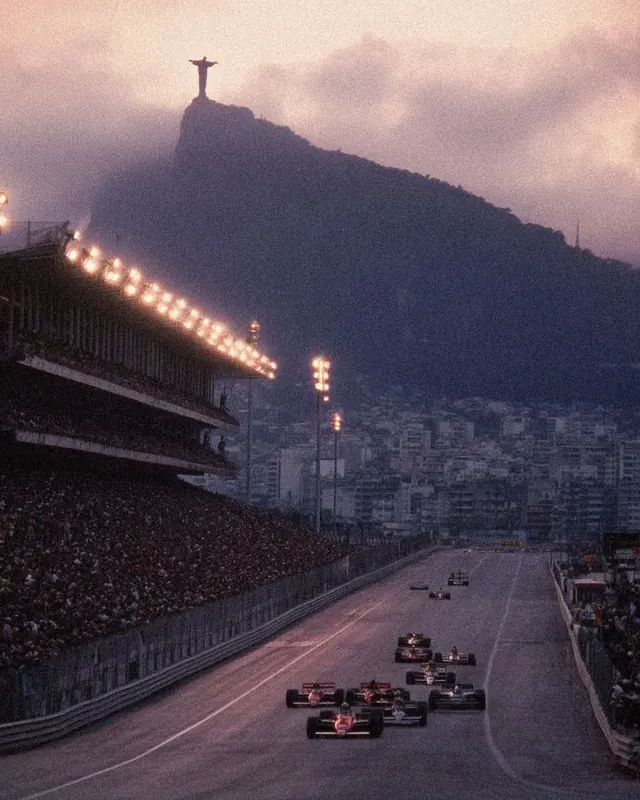 Nighttime Stadium and Mountain View, photographic, dark