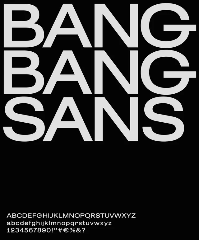 Bang Bang Sans Type Specimen, minimal, swiss, high-contrast