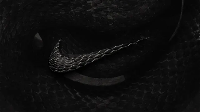 Snake Eye Graphic with Metallic Texture, dark-mode, monochrome, dark