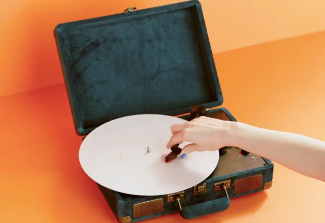 Vinyl Record Mockup, retro, photographic, vibrant