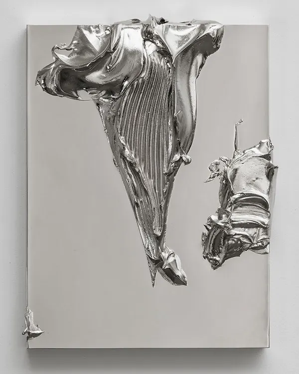 Abstract Liquid Chrome Sculpture, minimal, luxury, monochrome