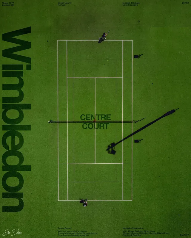 Wimbledon Centre Court Graphic, minimal, geometric, vibrant
