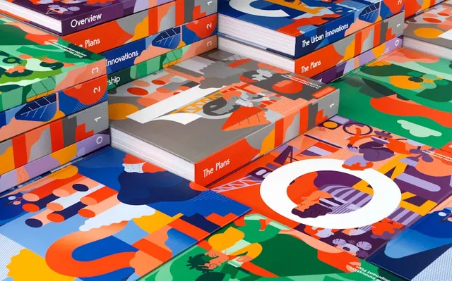 Abstract Geometric Brand Identity Mockup, maximalist, geometric, vibrant