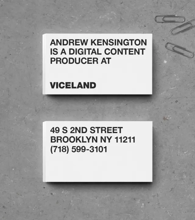Andrew Kensington Business Card Mockup, minimal, swiss, monochrome