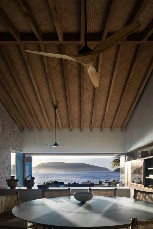 Modern Rustic Interior with Coastal View, minimal, organic, earthy