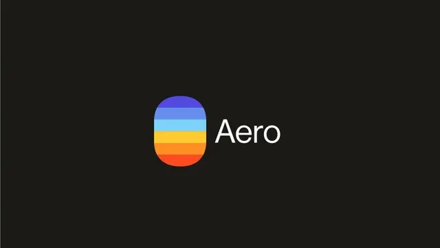Aero Logo and Wordmark, minimal, dark-mode, dark