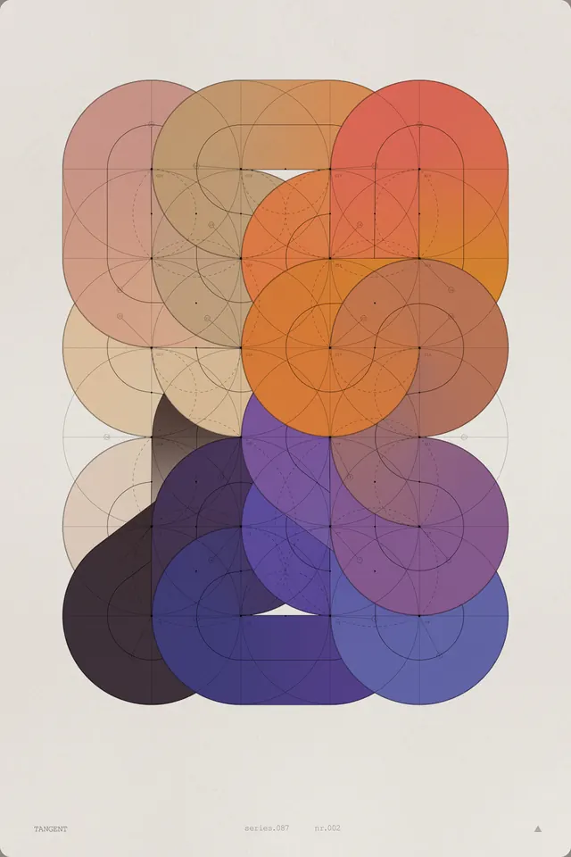 Overlapping Geometric Circles Graphic, minimal, geometric, warm