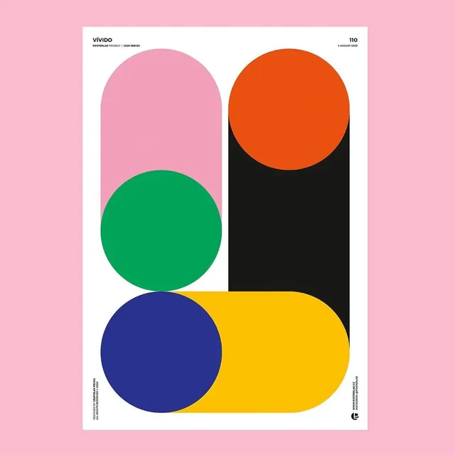 Geometric Abstract Composition, minimal, swiss, vibrant