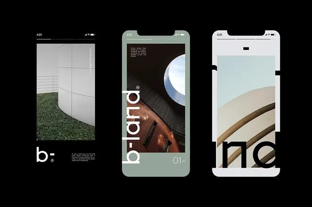 Mobile App Interface Mockups, minimal, abstract, monochrome