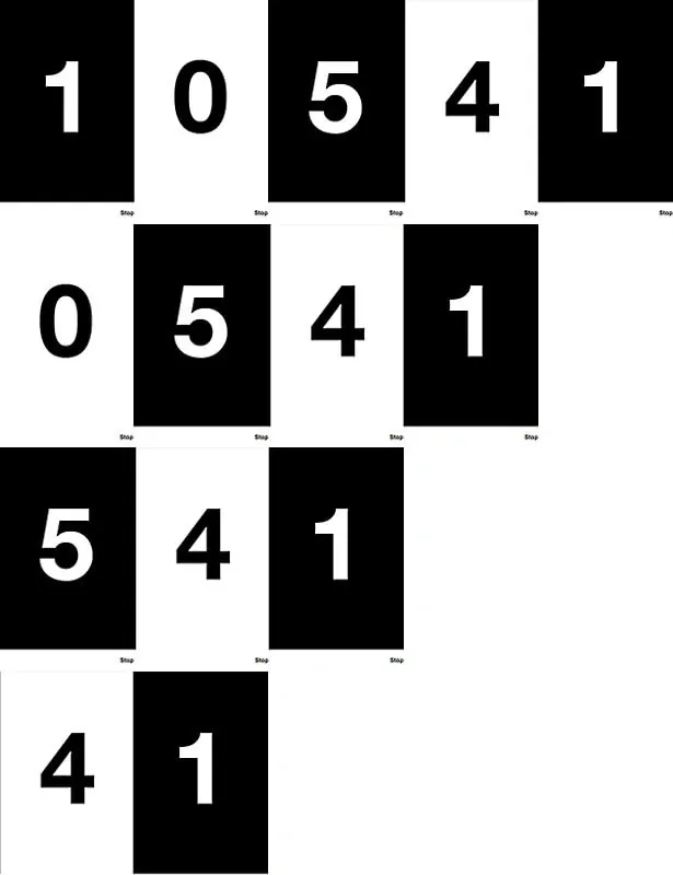 Geometric Number Grid, minimal, swiss, monochrome