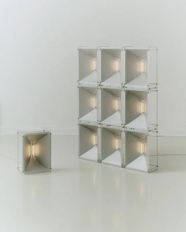 Minimalist Modular Shelving Display, minimal, geometric, monochrome
