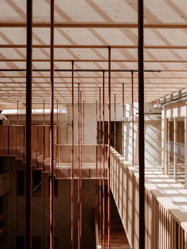 Architectural Interior Structure, minimal, geometric, warm