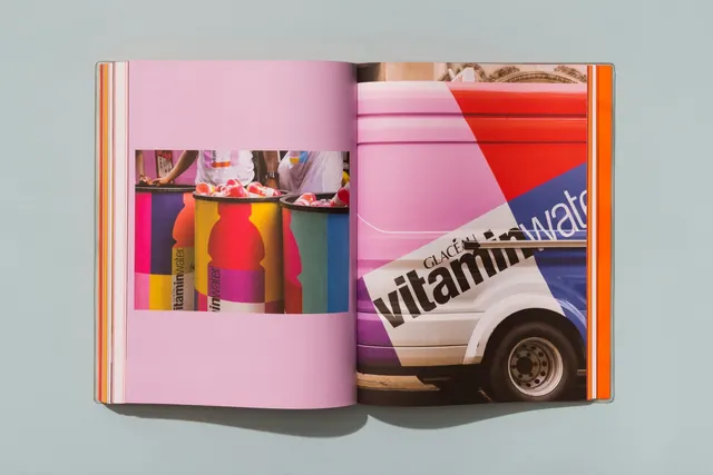 Editorial Spread with Collage and Vehicle Mockup, editorial, playful, vibrant