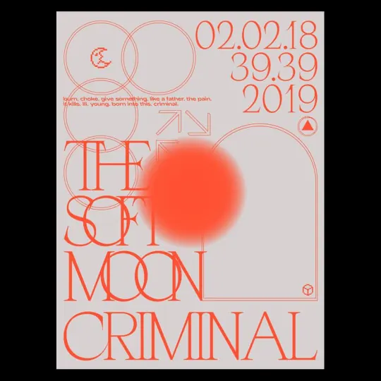 The Sun Moon Criminal Poster, minimal, swiss, high-contrast