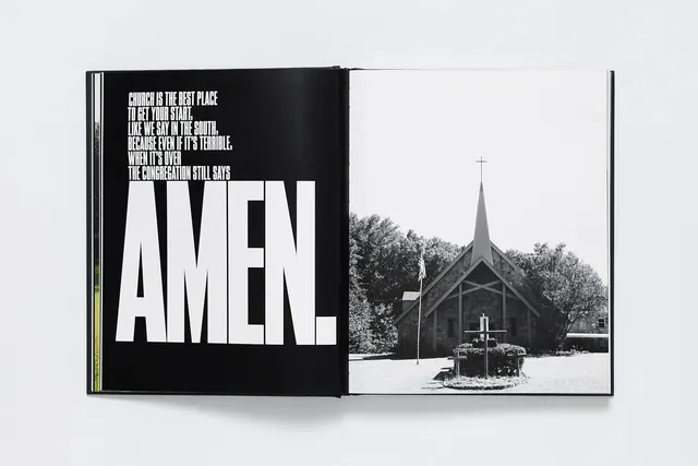 Amen Book Cover Design, minimal, swiss, dark