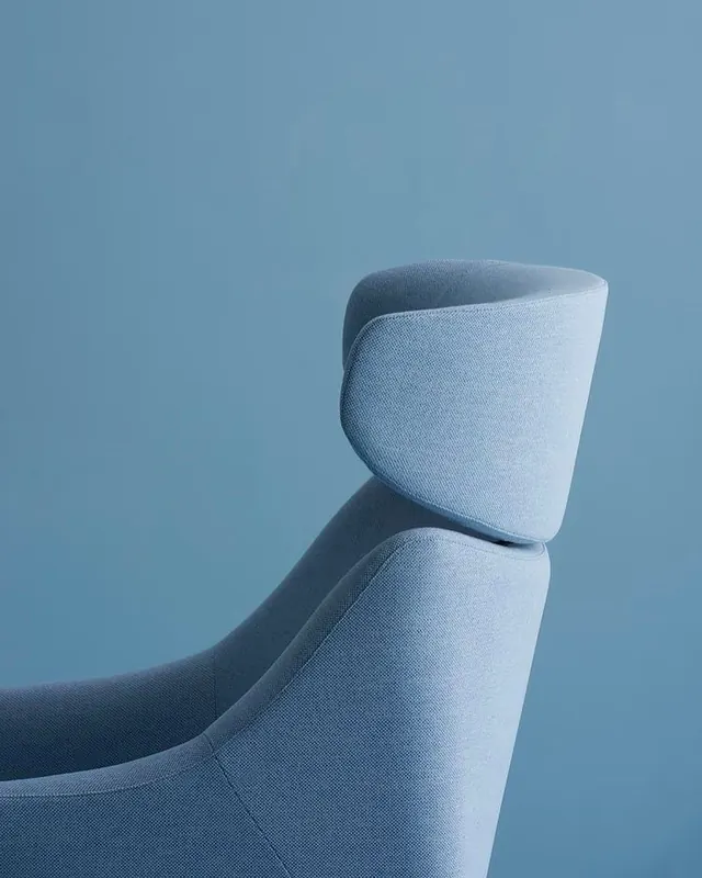 Minimalist Blue Fabric Chair, minimal, organic, cool