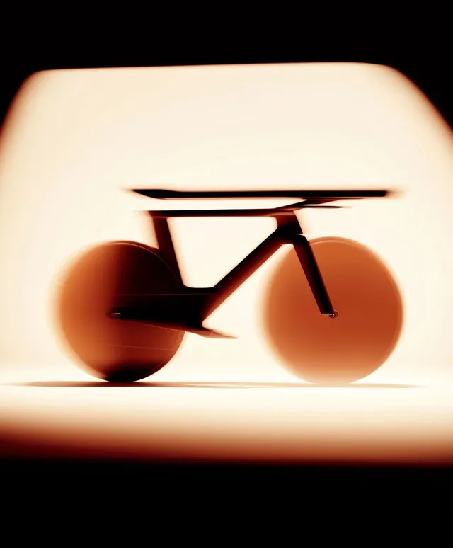 Abstract Bicycle Silhouette, minimal, geometric, warm