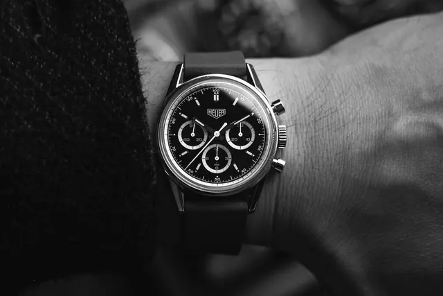 Luxury Chronograph Watch Close-up, luxury, photographic, monochrome