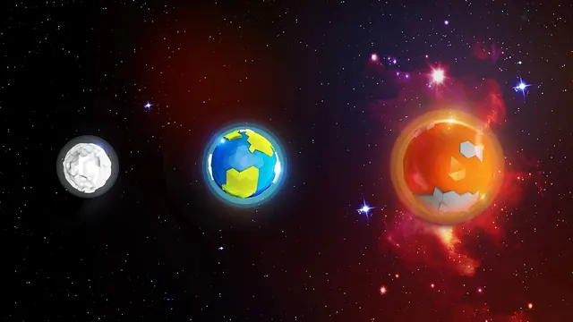 Solar System Illustration, 3d-render, illustrated, dark