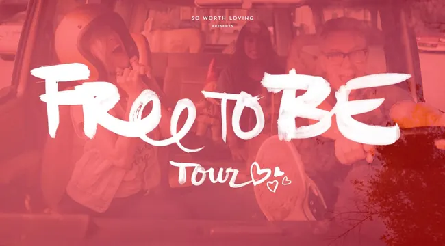 Free To Be Tour Logo, photographic, maximalist, warm