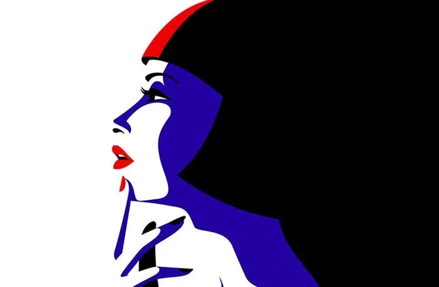 High-Contrast Portrait Illustration, minimal, flat, high-contrast