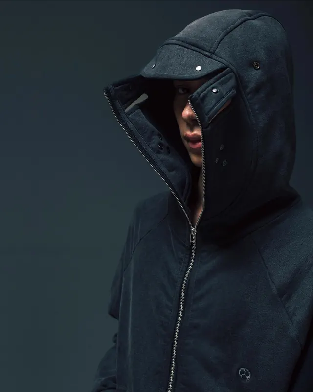 Hooded Jacket Portrait, minimal, dark-mode, dark