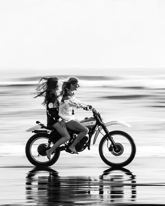 Monochrome Motorcycle Portrait, monochrome, photographic, monochrome