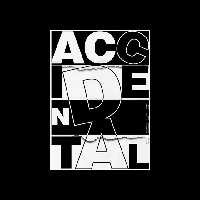 ACCIDENTAL Wordmark, brutalist, neo-brutalist, monochrome