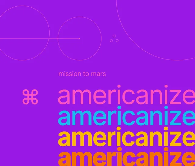 Mission to Mars Americanize Graphic, minimal, geometric, vibrant