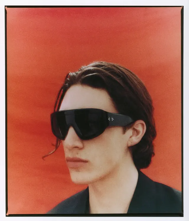 Man in Sunglasses Portrait, minimal, photographic, vibrant