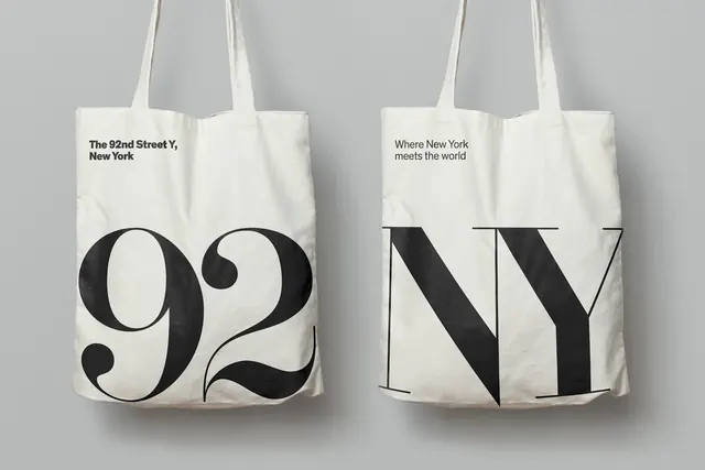 Minimalist Tote Bag Mockup with Oversized Typography, minimal, swiss, monochrome