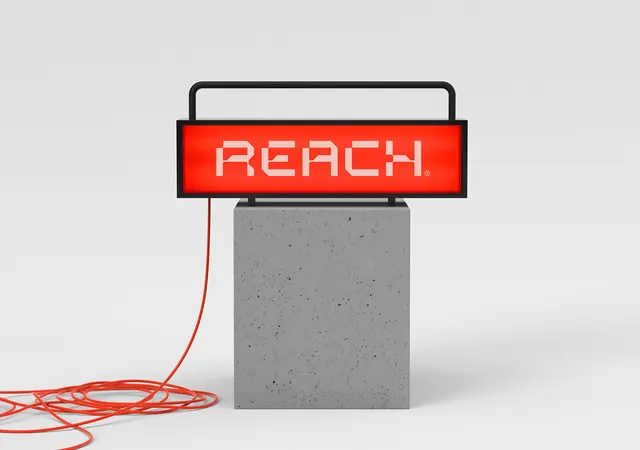 3D Neon Sign Mockup, minimal, brutalist, high-contrast