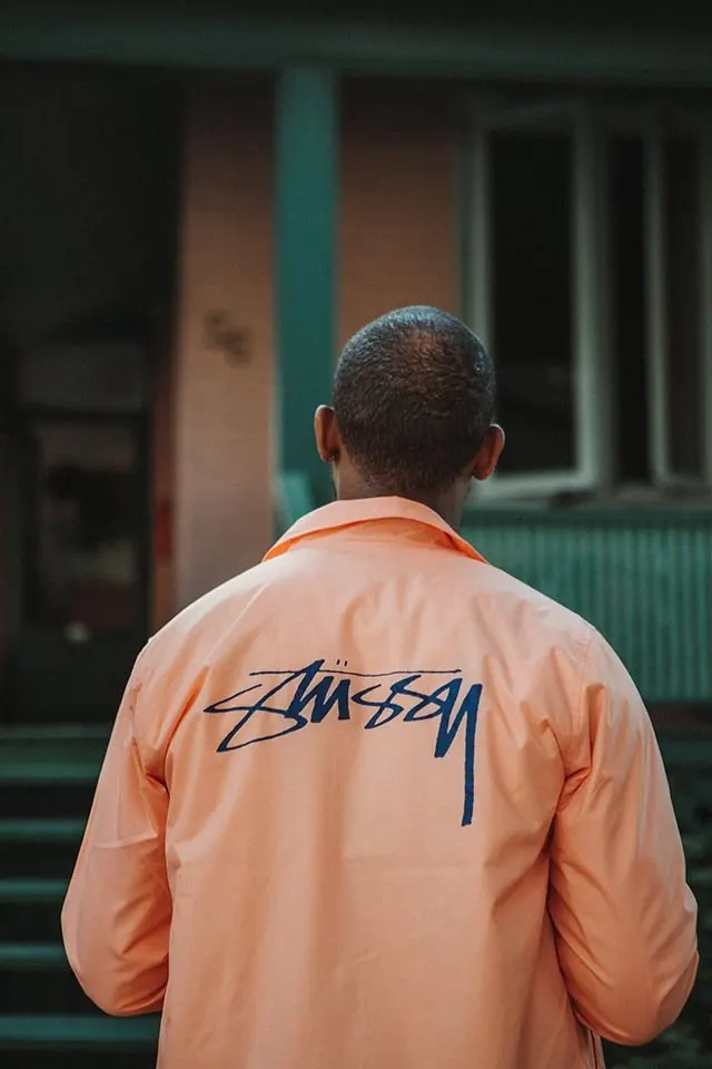 Back View of Person Wearing Graphic Tee, photographic, minimal, vibrant