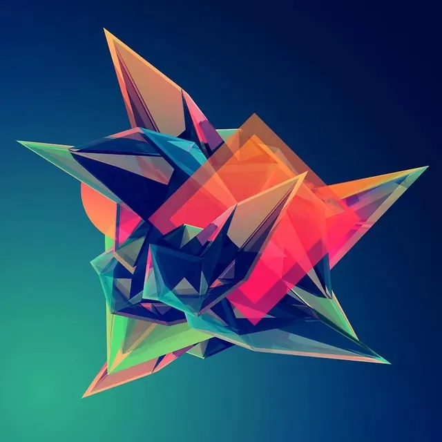 Geometric Abstract Crystal Graphic, geometric, abstract, vibrant
