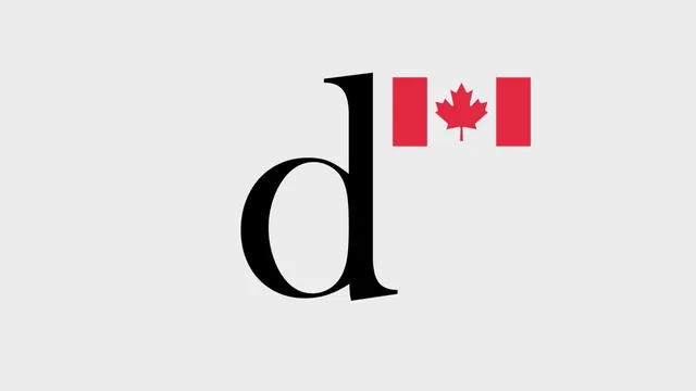 Letter 'd' with Maple Leaf Graphic, minimal, corporate-clean, high-contrast