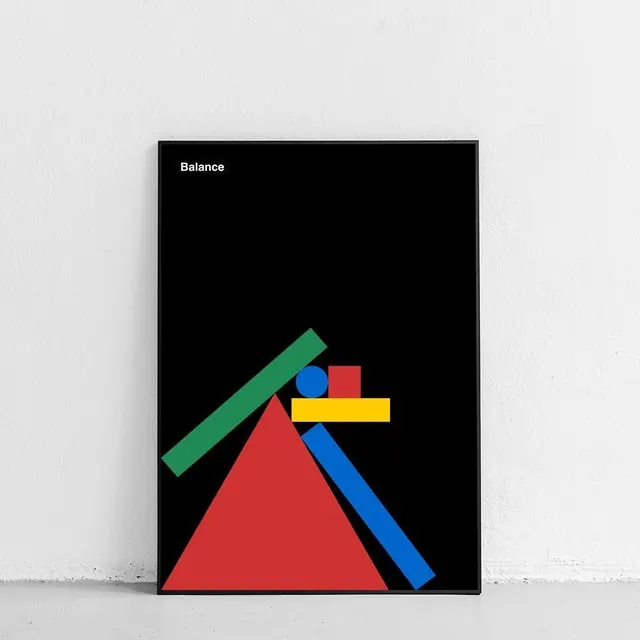Balance Abstract Graphic Poster, minimal, swiss, high-contrast