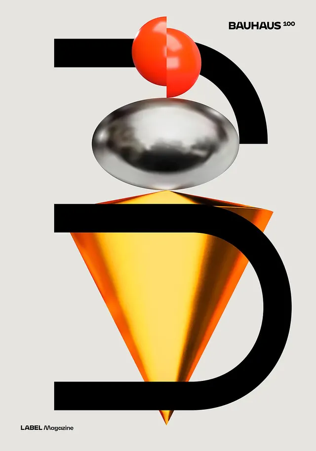 Bauhaus 100 Anniversary Graphic, swiss, geometric, vibrant