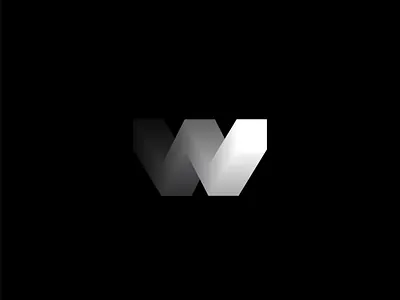 Abstract W Logo, minimal, geometric, dark